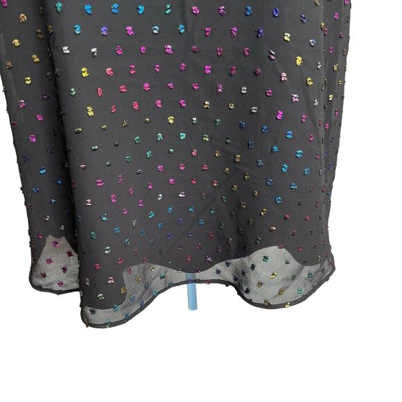 Rachel Roy Romina Women's Tank Shirt Blouse S Black W/ Rainbow Colorful Accents - Picture 7 of 9